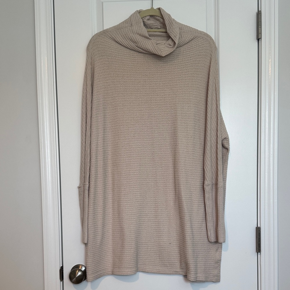 Free People Cream Cowl Neck Sweater